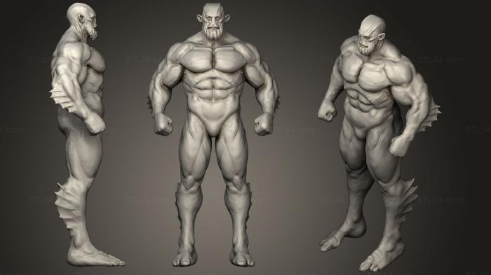 Figurines heroes, monsters and demons (Miniature, STKM_0971) 3D models for cnc
